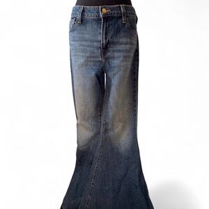 J BRAND x HALPERN Valentina Super Wide Extra Long Medium Wash Blue Jeans